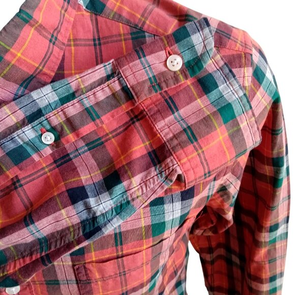 Mens Small Slim Fit Plaid Button-Down Shirt J.Crew Classic Dad Camper Sunday - Picture 5 of 6